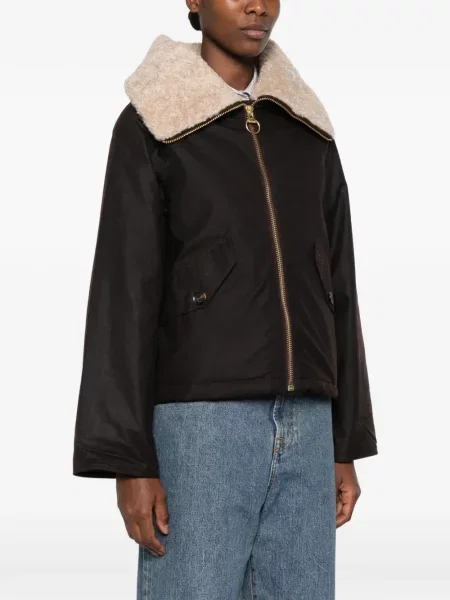 Gulerat geacă Barbour din fleece maro