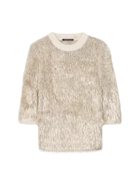Krótki sweter Luisa Cerano wełniany beżowy