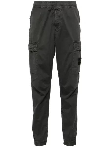 Pantaloni Stone Island cu strasuri gri