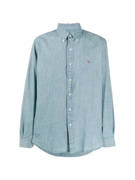 Λινό ριγέ polo Polo Ralph Lauren με κέντημα πράσινο
