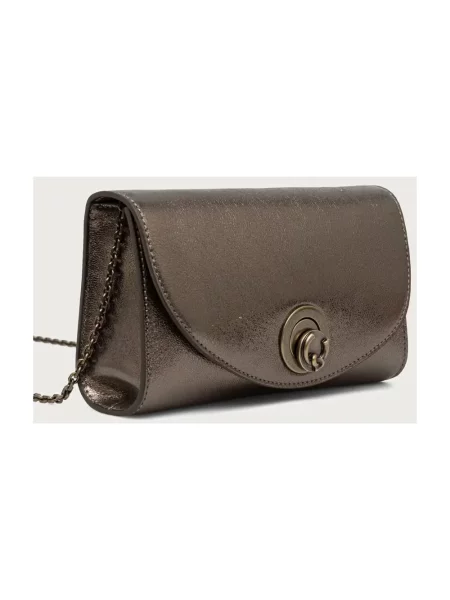 Coccinelle torebka crossbody skórzana NIKLA SMOOTH szara
