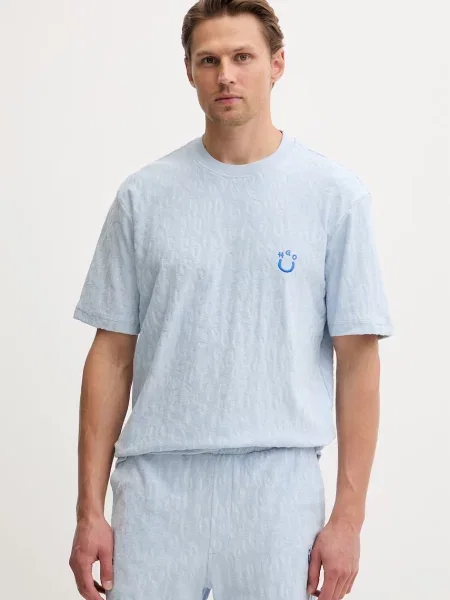 HUGO Blue tricou pentru bărbați bumbăcesc Nagutee albastru