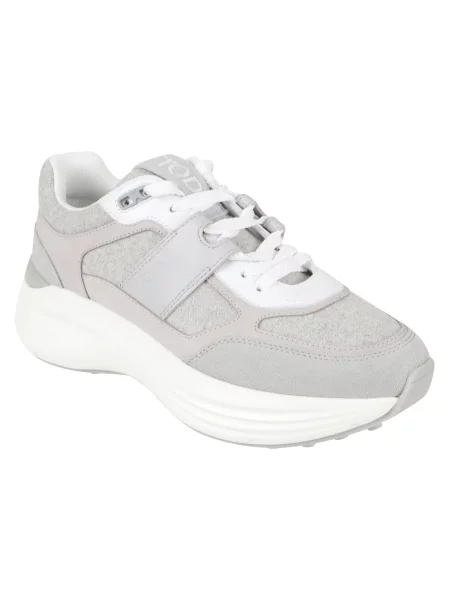 Sneakersy Tod's sznurowane skórzane szare