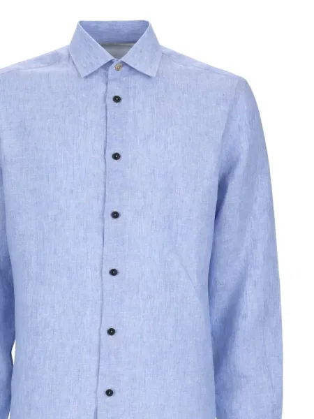 Λινό πουκάμισο Paul Smith μπλε
