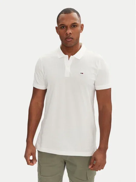 Polo Tommy Jeans alb