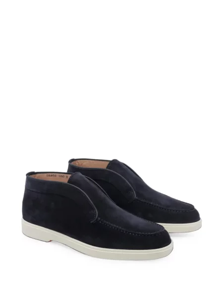 Pantofi loafer Santoni din piele de căprioară albastru