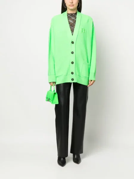 Cardigan Dsquared2 cu broderie de lână verde