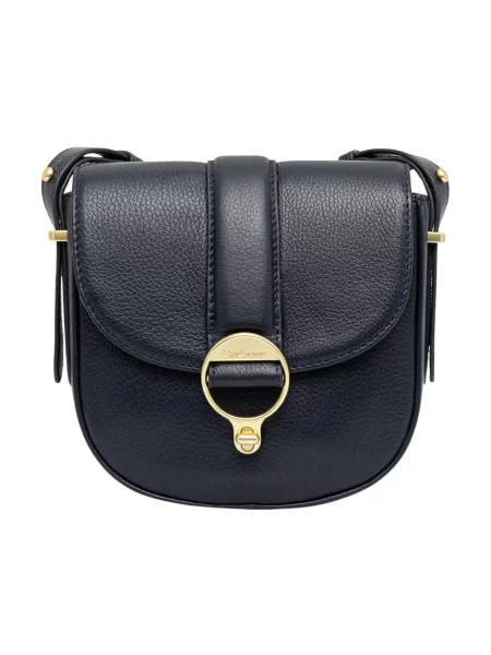 Barbour torebka crossbody skórzana niebieska