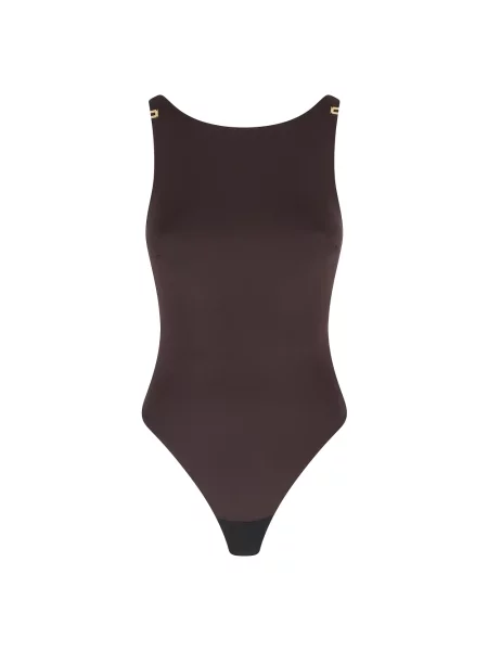 Koszulka Elisabetta Franchi z dżerseju brązowa