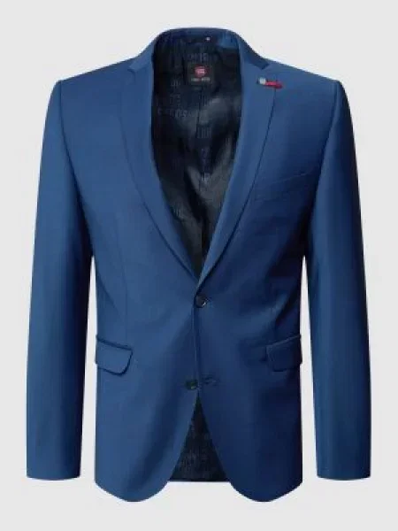 Marynarka na 2 o kroju Slim Fit ze streczem Cg - Club Of Gents niebieska