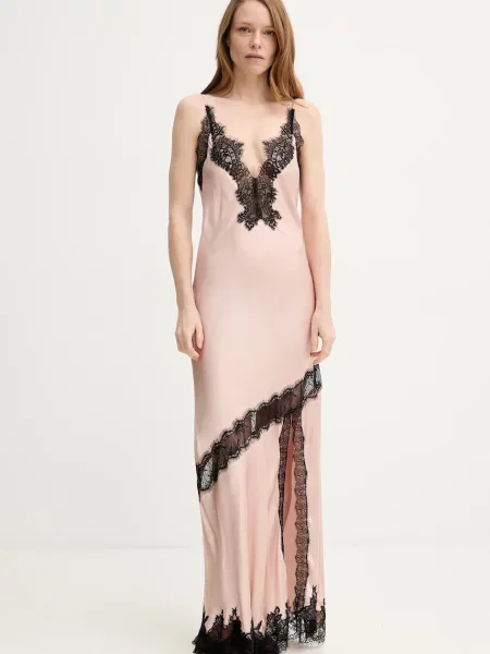 Herskind sukienka Nelly maxi prosta pomarańczowy