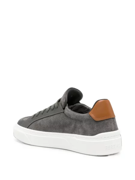 Sneakerși Ferragamo din piele de căprioară gri