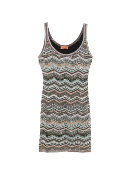 Rochie mini Missoni tricotate gri