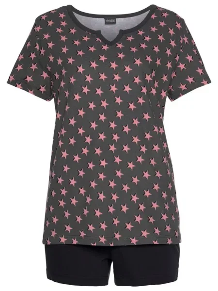 VIVANCE Kratke hlače za spanje bordo črna