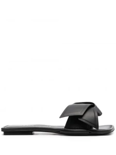 Sandale Acne Studios cu funde din piele negru