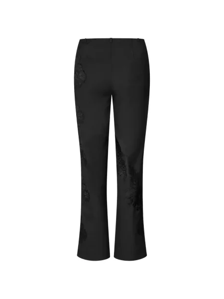 Pantaloni Samsøe Samsøe din dantelă negru