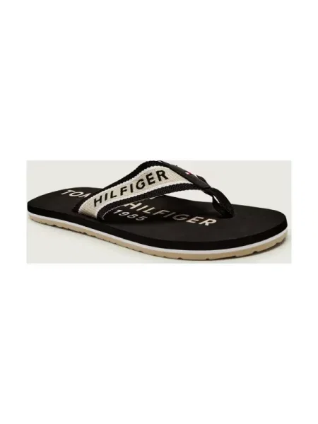 TOMMY HILFIGER Flip-flops / alb negru