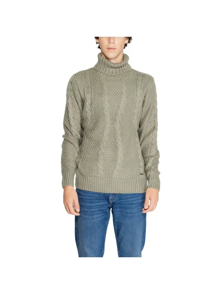 Pulover Gianni Lupo cu guler înalt kaki