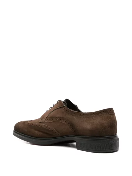Brogues Santoni din piele de căprioară maro