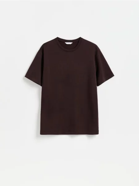 Reserved Tricou regular cu adaos de modal maro-închis maro