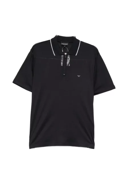Tricou polo Emporio Armani cu autograf negru