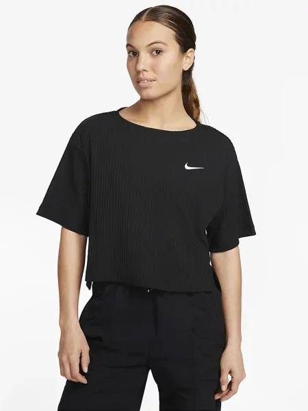 NIKE Топ спортивний без підкладки чорний