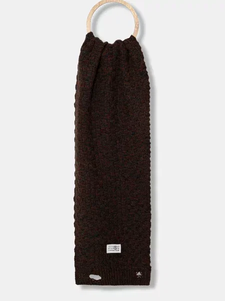Šal z volno Maison Margiela rjava