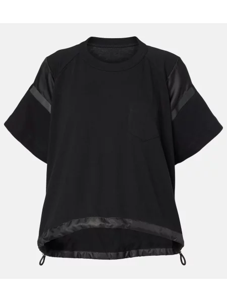 Tricou Sacai din jerseu negru