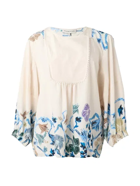 Munthe Bluză NONDA azur / brocart / lila / natural alb