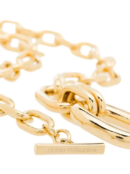 Naszyjnik Paco Rabanne kopertowy pleciony żółty