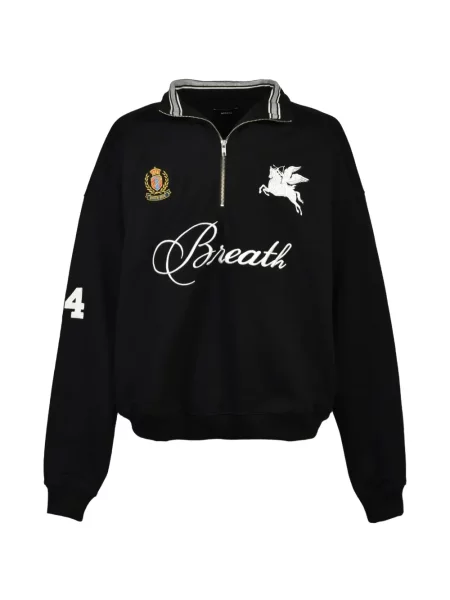 Hanorac cu fermoar Breath cu autograf negru