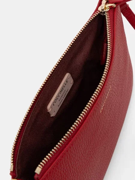 Coccinelle чанта crossbody дамска от кожа BEST CROSSBODY червено