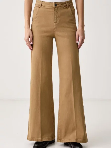 United Colors of Benetton jeansy wide leg brązowe