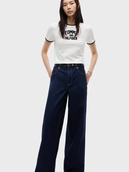 Широкие джинсы Tommy Hilfiger с высокой посадкой синие