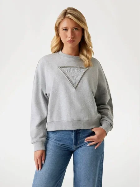 Класически суитчър Guess с апликация сиво