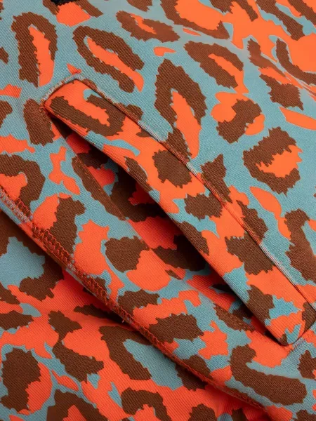 Pantaloni Awake Ny cu imagine cu model leopard portocaliu