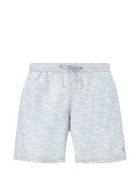 Kąpielówki Paul & Shark z nadrukiem niebieskie