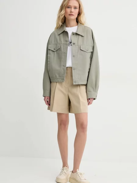 Шорти A.P.C. short orlane однотонні висока посадка зелений