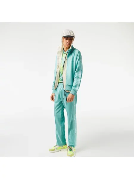 Lacoste Bluza Regular Fit Z Zamkiem Błyskawicznym I Pikowaniem zielona