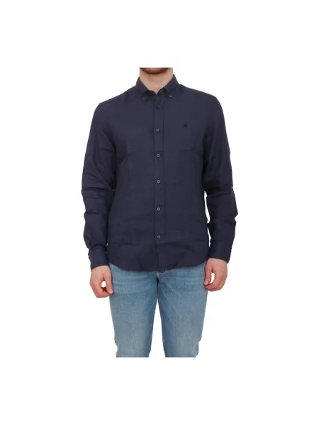 Koszula casualowa o kroju regular fit z czystego lnu model LIAM' Boss niebieska