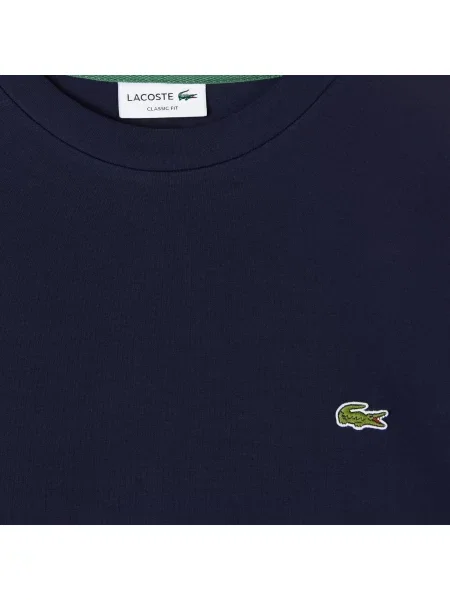 Lacoste Bluza Z Polaru Z Okrągłym Dekoltem granatowa
