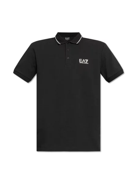 Koszulka polo o kroju regular fit z nadrukiem z logo Ea7 Emporio Armani czarna