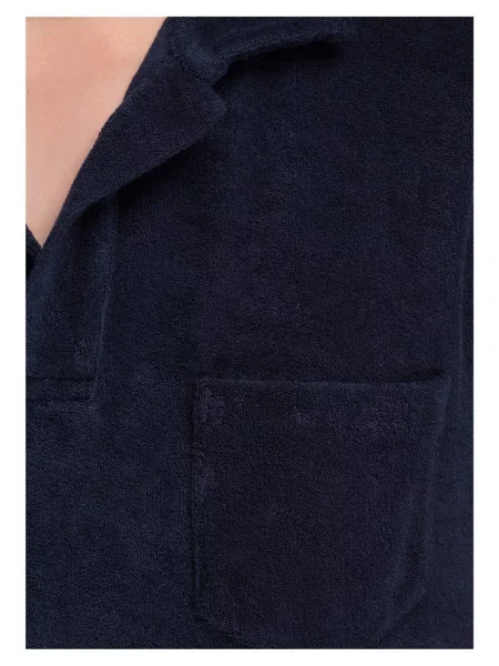 Orlebar Brown Koszulka Polo Z Frotte Terry blau brązowe