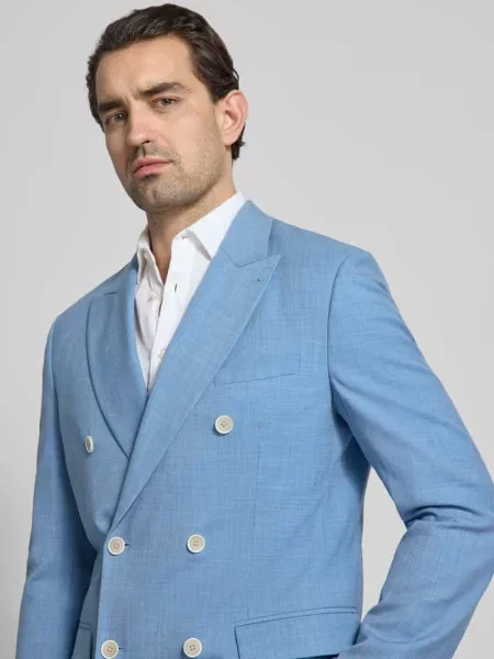 Marynarka do garnituru o kroju slim fit z kołnierzem z połami Mcneal niebieska