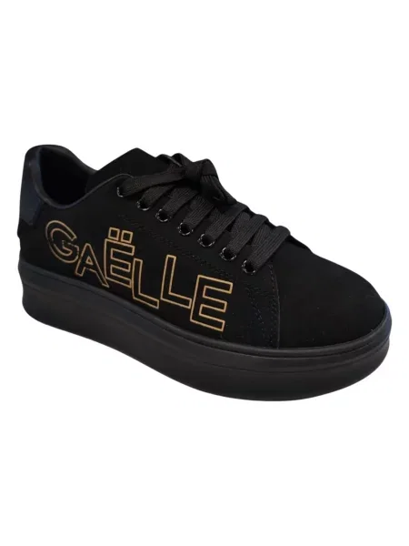 Sneakersy Gaëlle Paris skórzane z logo czarne