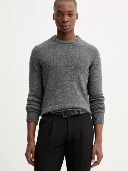 Sweter o kroju regular fit z dzianiny z mieszanki wełny Marc O'polo szary