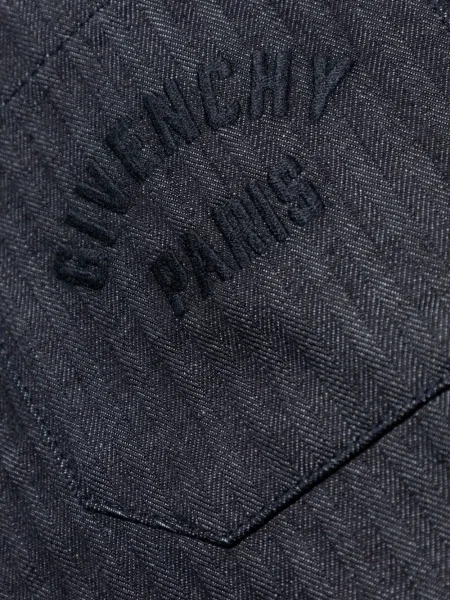 Риза Givenchy бродирана с десен рибена кост синьо