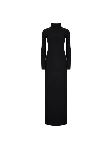 Sukienka maxi Saint Laurent biznesowa czarna