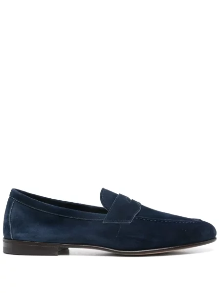 Pantofi loafer Henderson Baracco din piele de căprioară albastru