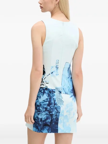 Rochie mini Desigual fără mâneci albastru